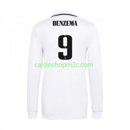 Real Madrid Karim Benzema 9 Maglia Prima 2022/2023 Manica Lunga